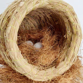 Coconut shell bird nest beddding natural coconut palm silk tiger skin black phoenix peony warm coconut silk grass nest breeding box bed mat