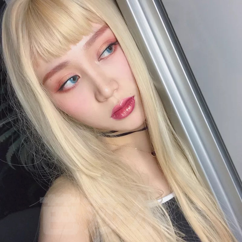 日常假发女浅金色长直发cos黑色长发伪娘变装万用动漫cosplay假毛