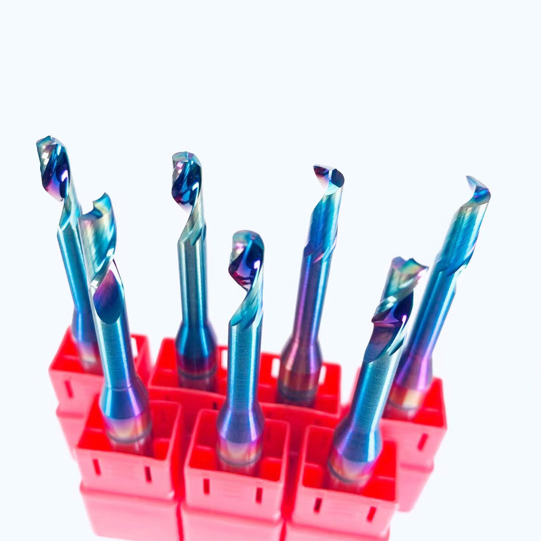 进口数控钨钢涂层8mm单刃仿形铣刀断桥铝合金门窗锁孔金刚石钻头