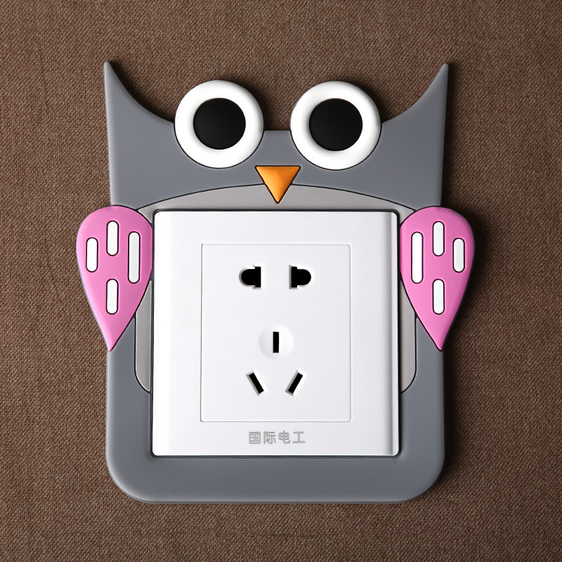 开关装饰夜光卡通插座防尘简约墙贴开关贴