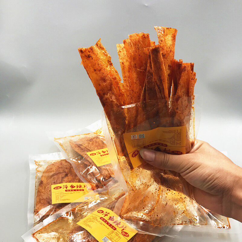江西辣条萍乡豆皮儿时零食80后90怀旧手工麻辣条一毛一根长大辣片