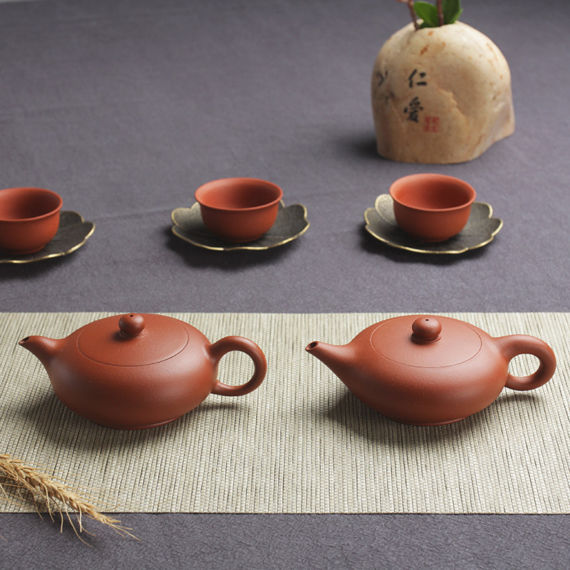 手拉壶手工原矿朱泥茶壶潮州名家谢华弟子林沉鱼落雁茶壶