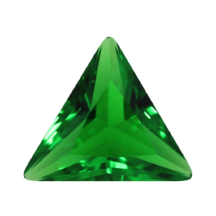 直三角绿色玻璃戒面绿玻裸石 人造合成祖母绿宝石耳环项链配石diy
