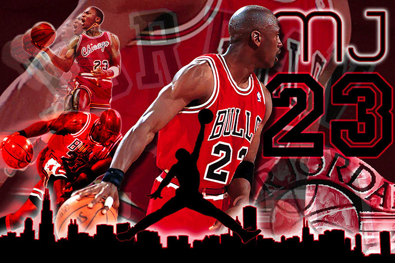 迈克尔乔丹海报墙贴学生宿舍壁纸自粘nba篮球现代装饰画