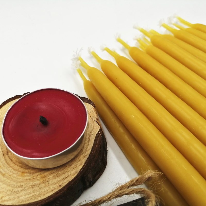 Φ13x11cm天然蜂蜡杆蜡烛华德福蜜蜡冬至深冬圣诞魔法瑜伽冥想