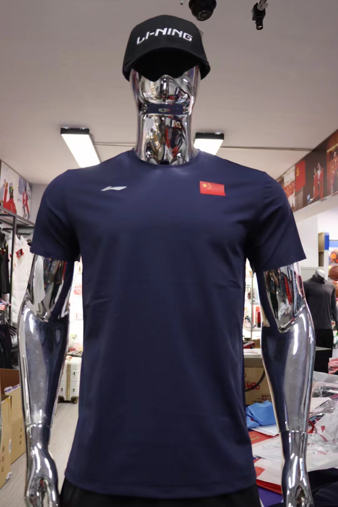 李宁国国旗男士圆领短袖运动2022运动员国家队赞助运动t恤