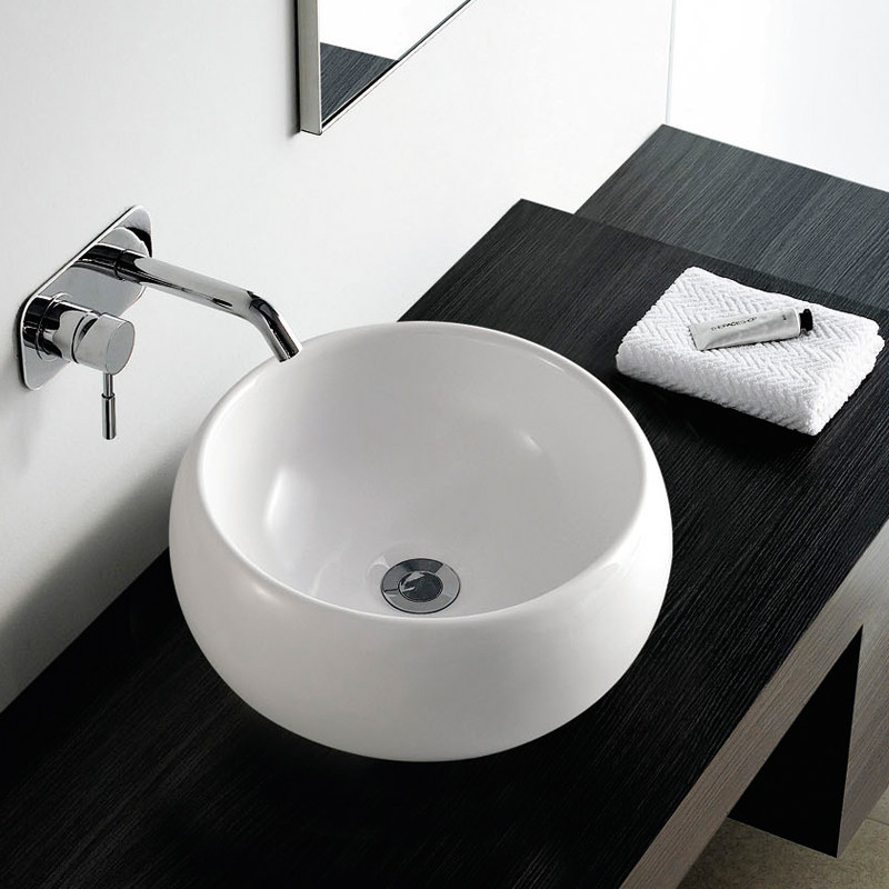 洗脸盆陶瓷台上盆圆形40cm家用现代简约面盆台盆洗手盆单盆小尺寸
