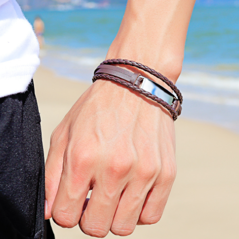 日韩新款潮人狂野多层皮绳兄弟手链男霸霸气手镯