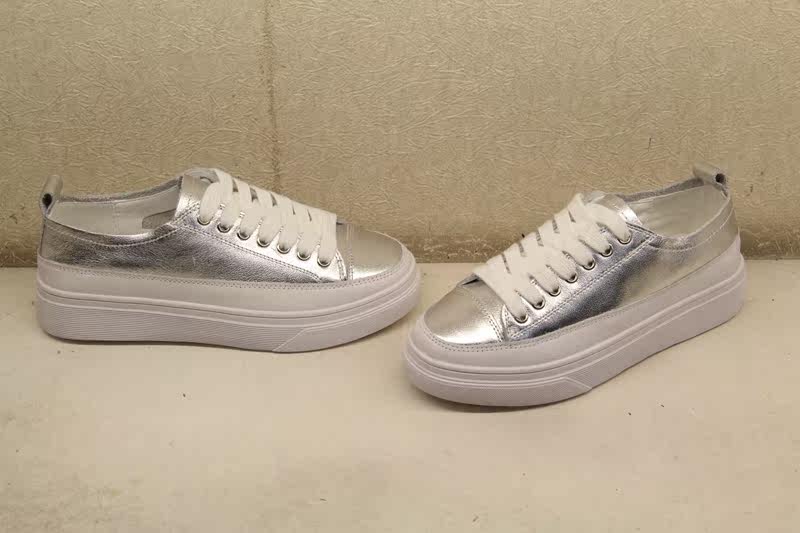 诺曼町2018秋季新款圆头真皮小白鞋系带平跟韩版休闲百搭板鞋女鞋