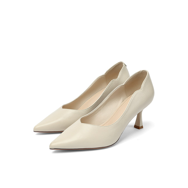 索兰高跟鞋2022秋季新款时尚温柔浅口尖头酒杯单鞋