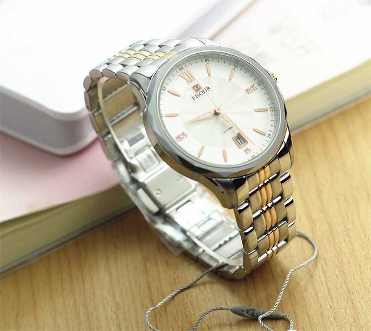 依波11190110自动自动机机械表男表商务休闲表间金色国产腕表