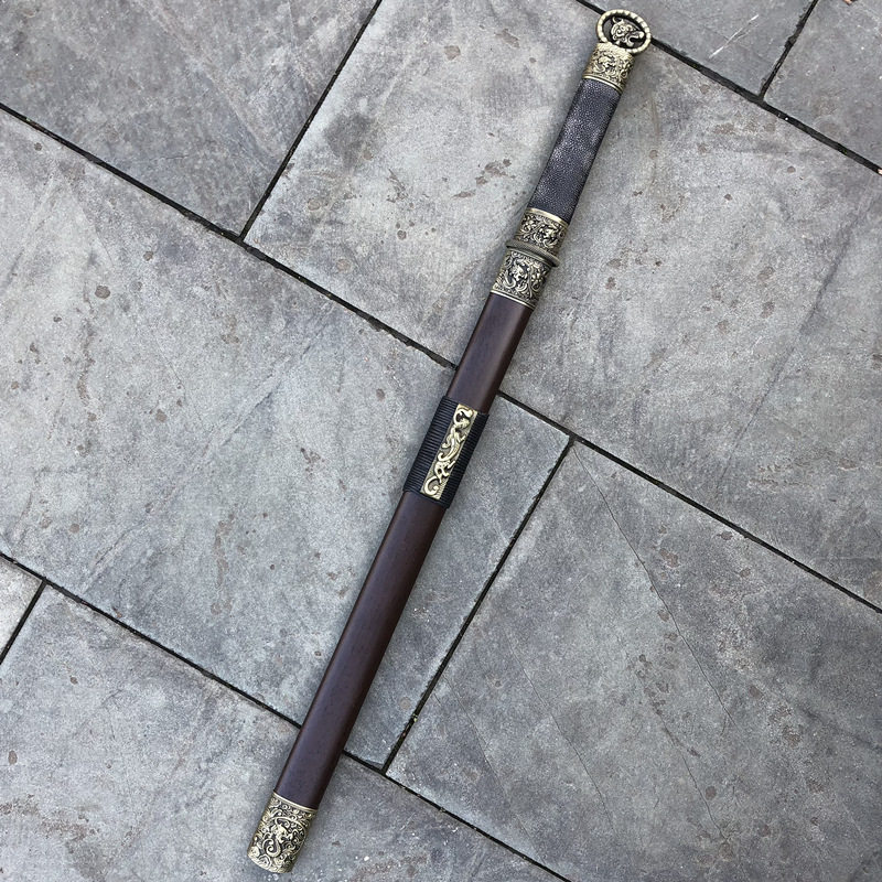 龙泉市短刀剑汉剑环首古越王剑硬剑装饰宝剑中款刀剑