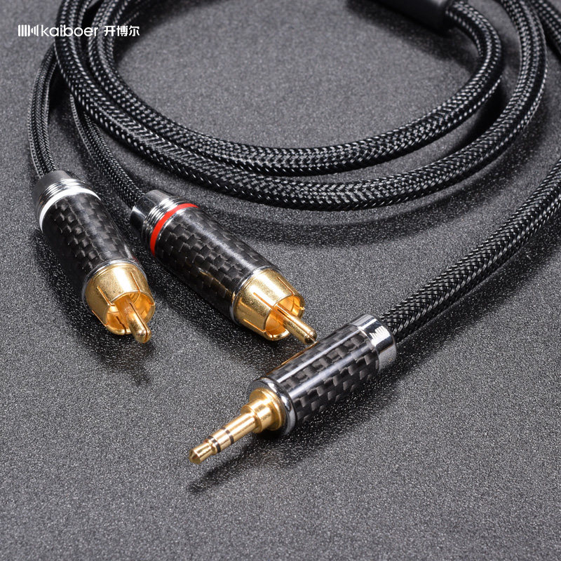 5mm转rca双莲花头 音响线一分二音频线音箱线信号线高档功放音响用线