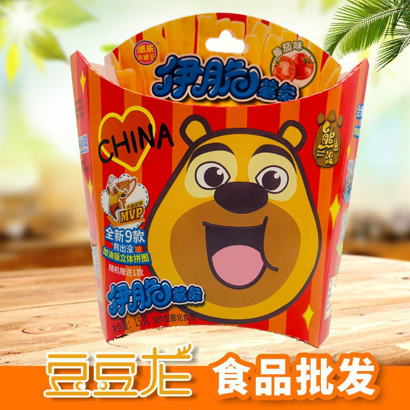 添乐卡通15g伊脆薯条儿童休闲零食番茄酱香脆膨化食品