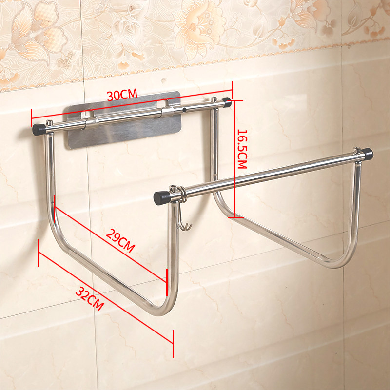 脸盆架不锈钢卫生间置物架壁挂免打孔浴室放洗脸盆收纳架子可折叠