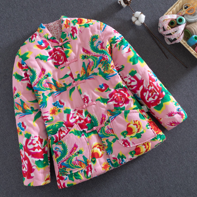 东北北大花布纯棉棉花手工棉衣成人女士冬季棉衣