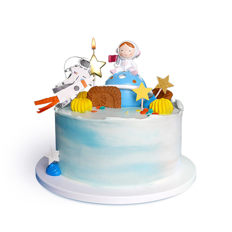 pitta宇航员开心果双莓动物奶油生日蛋糕太空人儿童宝宝新鲜生日蛋糕