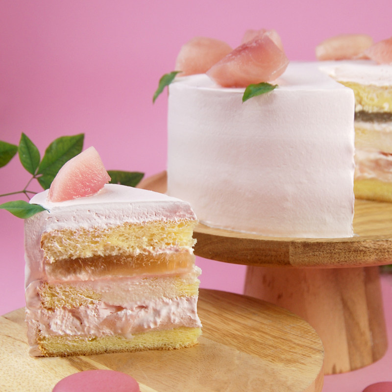 pitta日本水蜜桃白桃乌龙茶仙女网红生日蛋糕低卡无糖成都同城