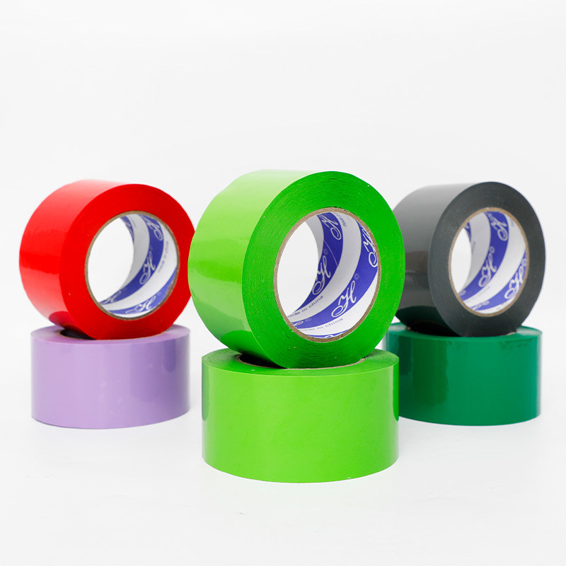 胶带彩色封箱6cm定制印字logo彩底带红色蓝色胶带