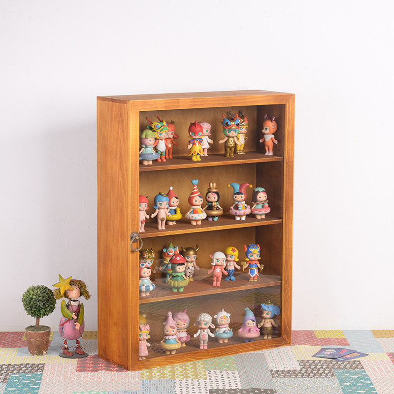 日系茉莉娃娃收纳架盲盒泡泡玛特桌面多层展示架手办桌面收纳盒