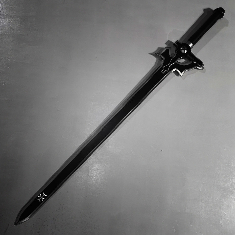 不锈钢刀剑神域武器金属黑剑阐释释者白剑桐人cosplay配件