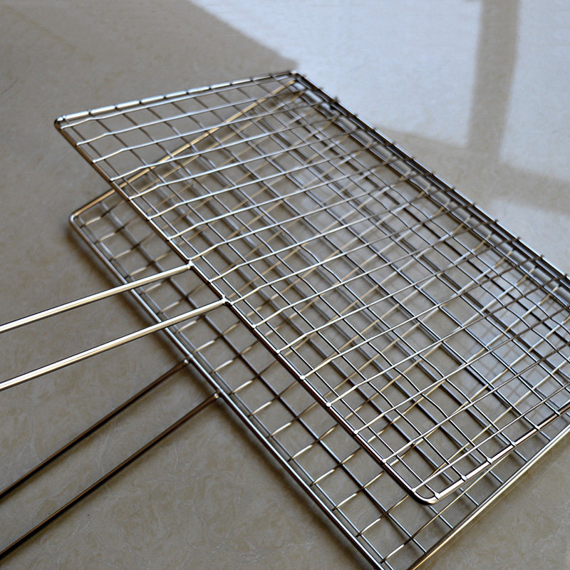 烧烤烤鱼夹子不锈钢空间网架户外家用商用工具烧烤网