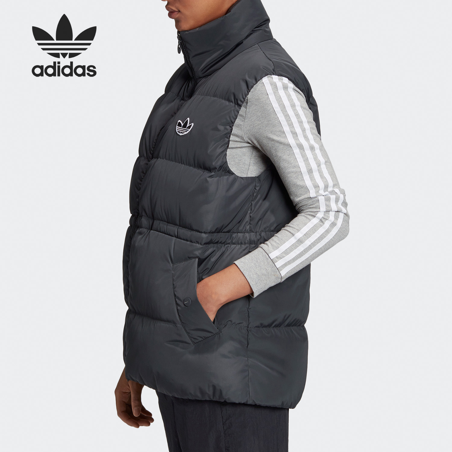 adidas阿迪达斯正品三叶草女子冬季休闲运动羽绒马甲背心羽绒马甲