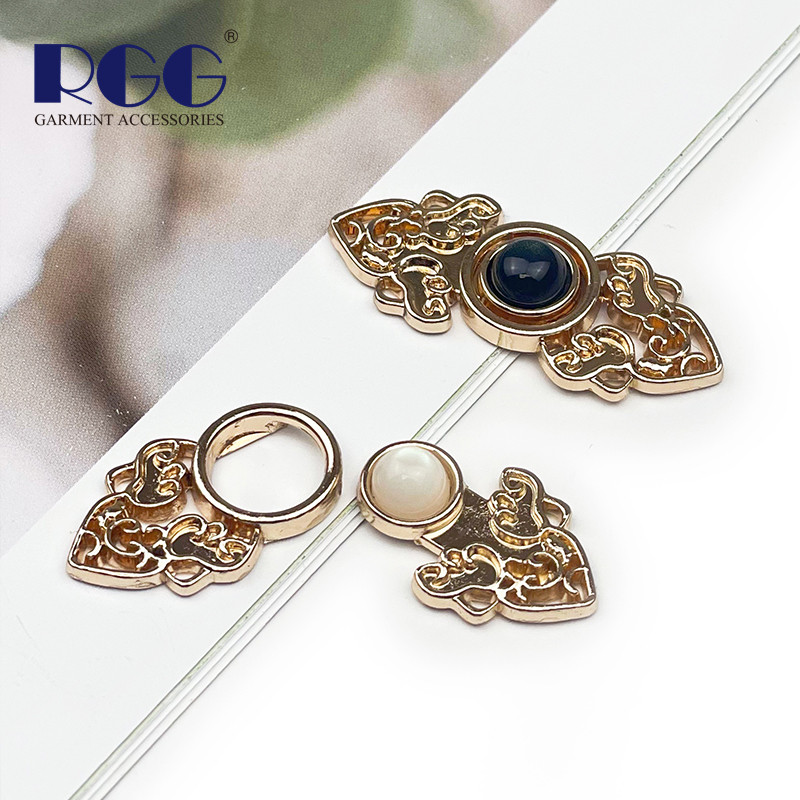 扣子古装金属国风汉服搭扣母扣纽扣古典蝶恋花纽扣