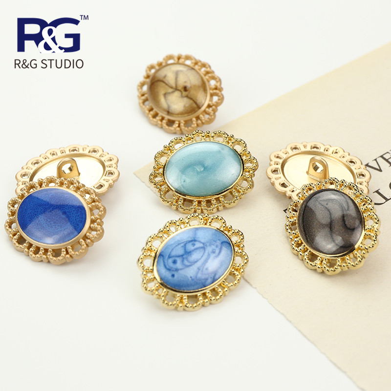 金属大衣衣扣镶宝石纽扣圆形椭圆扣子子女潮流纽扣