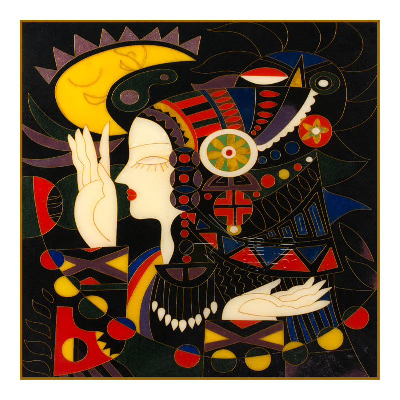 景泰蓝掐丝珐琅抽象人物diy套装材料现代简约风格现代装饰画