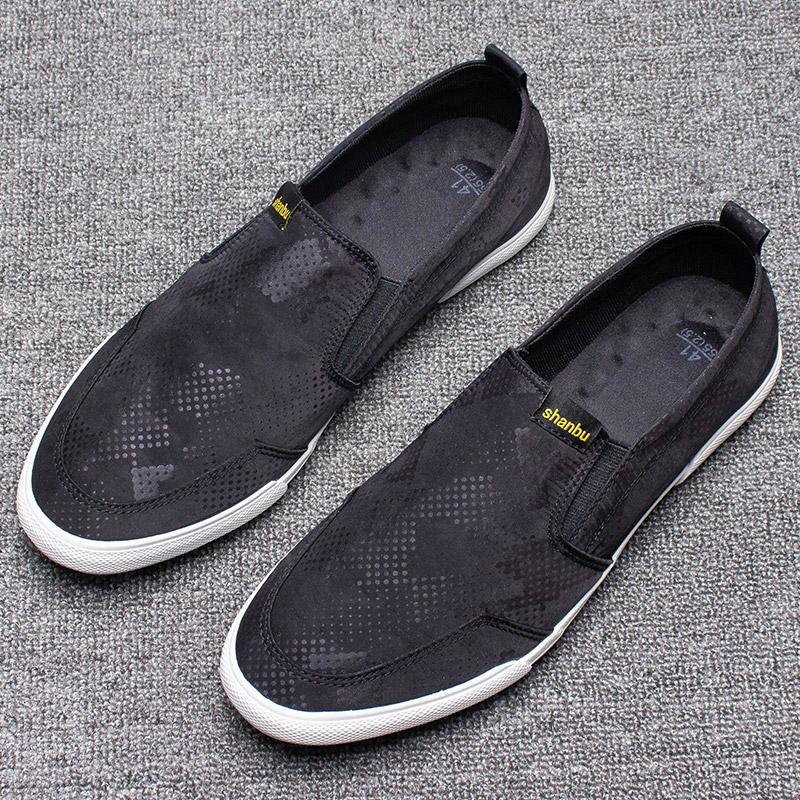 男鞋新款一脚蹬帆布鞋夏季潮流休闲冰丝透气速干布休闲老北京布鞋