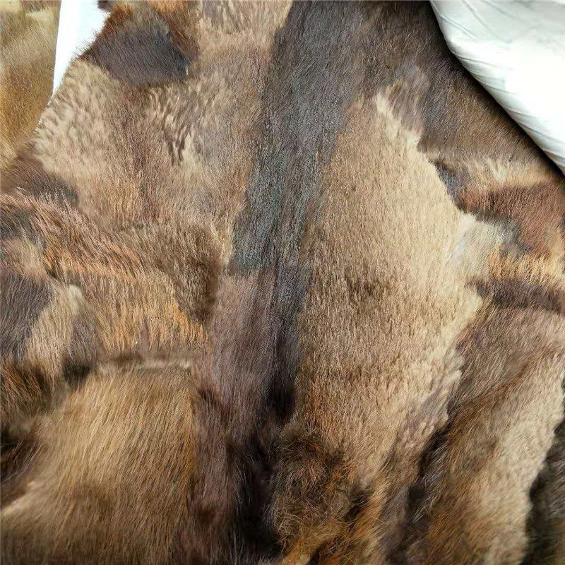 海狸拼皮毯子皮毛一体褥子皮草坐垫车垫子飘窗垫地毯diy包帽子料