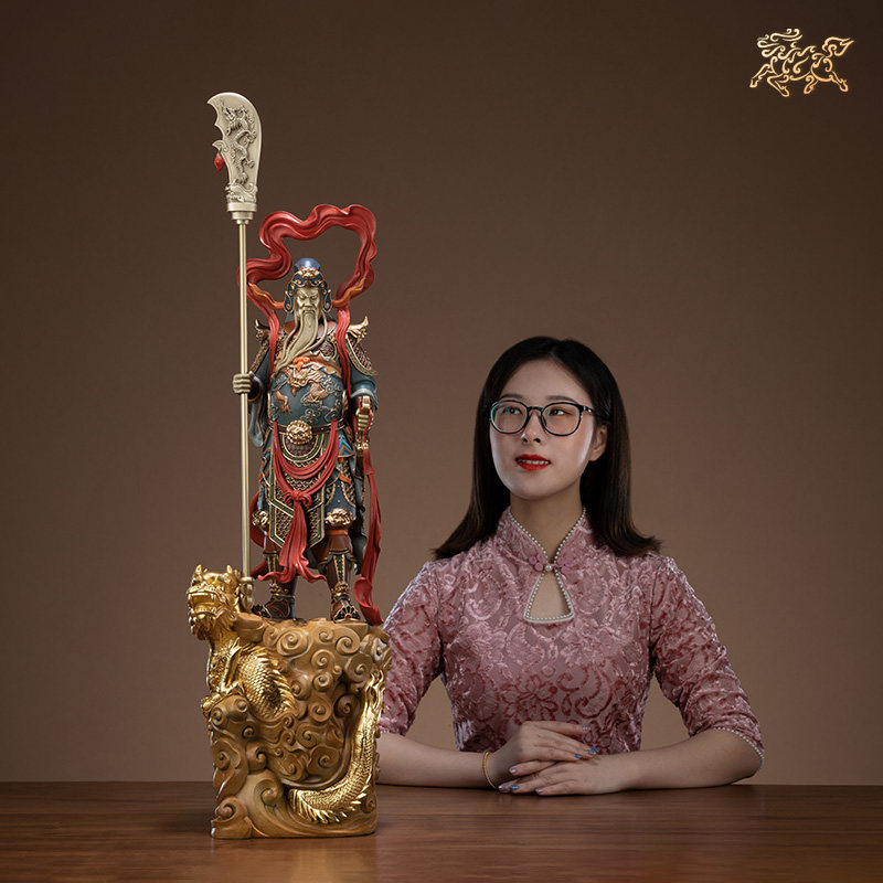 铜师傅龙腾财富龙腾财富全铜关公摆件招财武财神像摆件