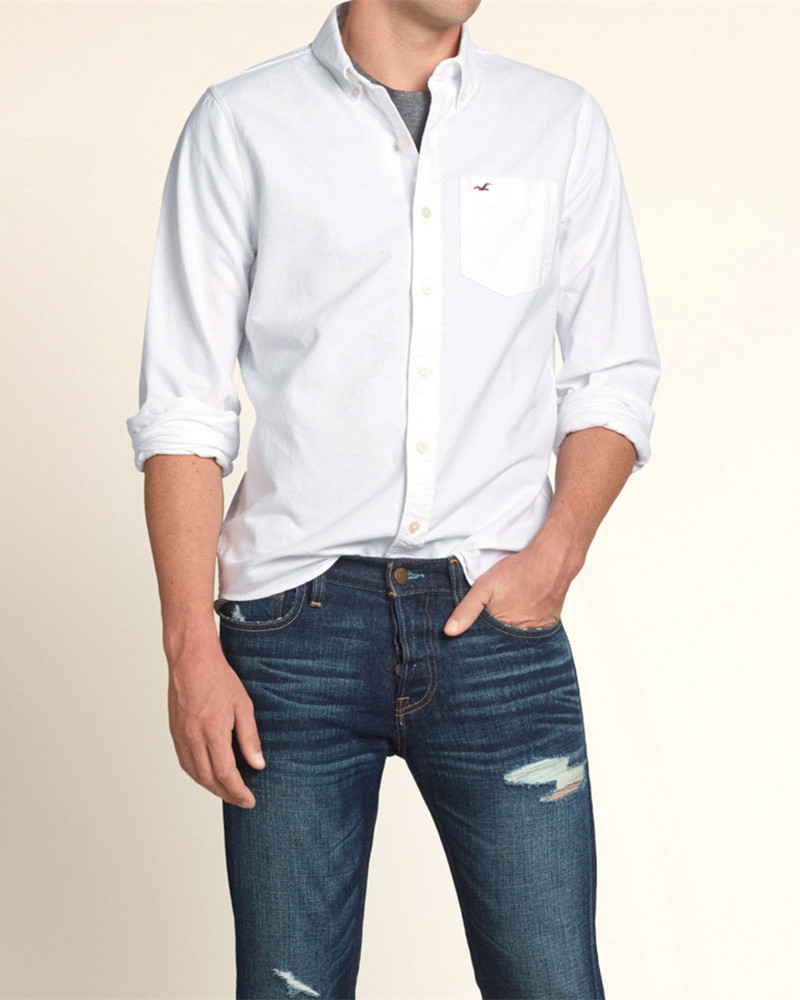 美国正品 hollister hco霍利斯特 男士新款 牛津纺纯棉衬衫 修身