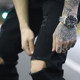 INS European and American high street style classic all-match knife cut hole black stretch slim jeans KANYE same paragraph INS European and American high street style classic all-match knife cut hole black stretch slim jeans KANYE same paragraph