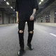 FOG classic ripped zipper jeans kanye high street fashion men's all-match black slim-fit jeans FOG classic ripped zipper jeans kanye high street fashion men's all-match black slim-fit jeans