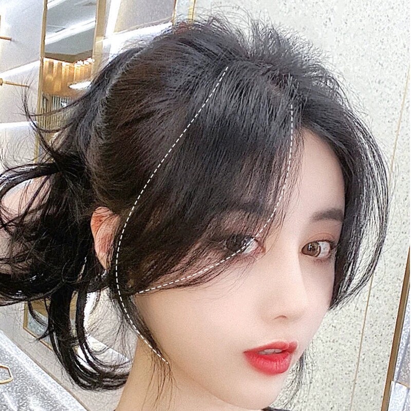 假发网红八字刘海两侧修脸自然隐形气质假刘刘海片
