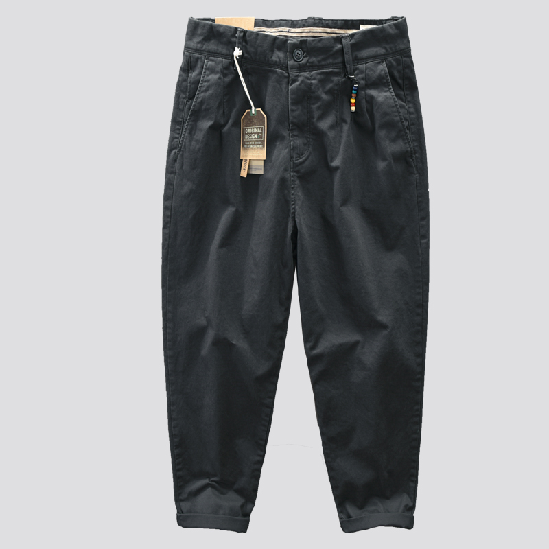 日系裤子男春秋款潮牌春季男生直筒黑色宽松大码男士工装休闲裤夏