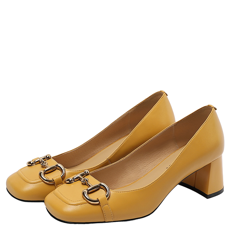 kumikiwa卡米女鞋2021春季新款羊皮皮革鞋浅口金属单鞋