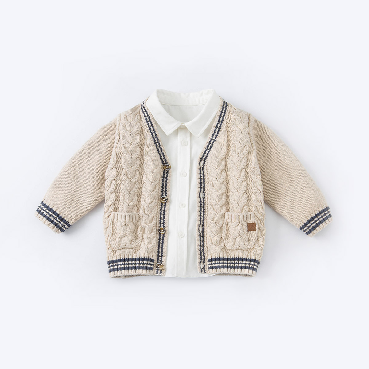 戴维贝拉童装儿童针织开衫2022春装男童毛衣小童毛衣