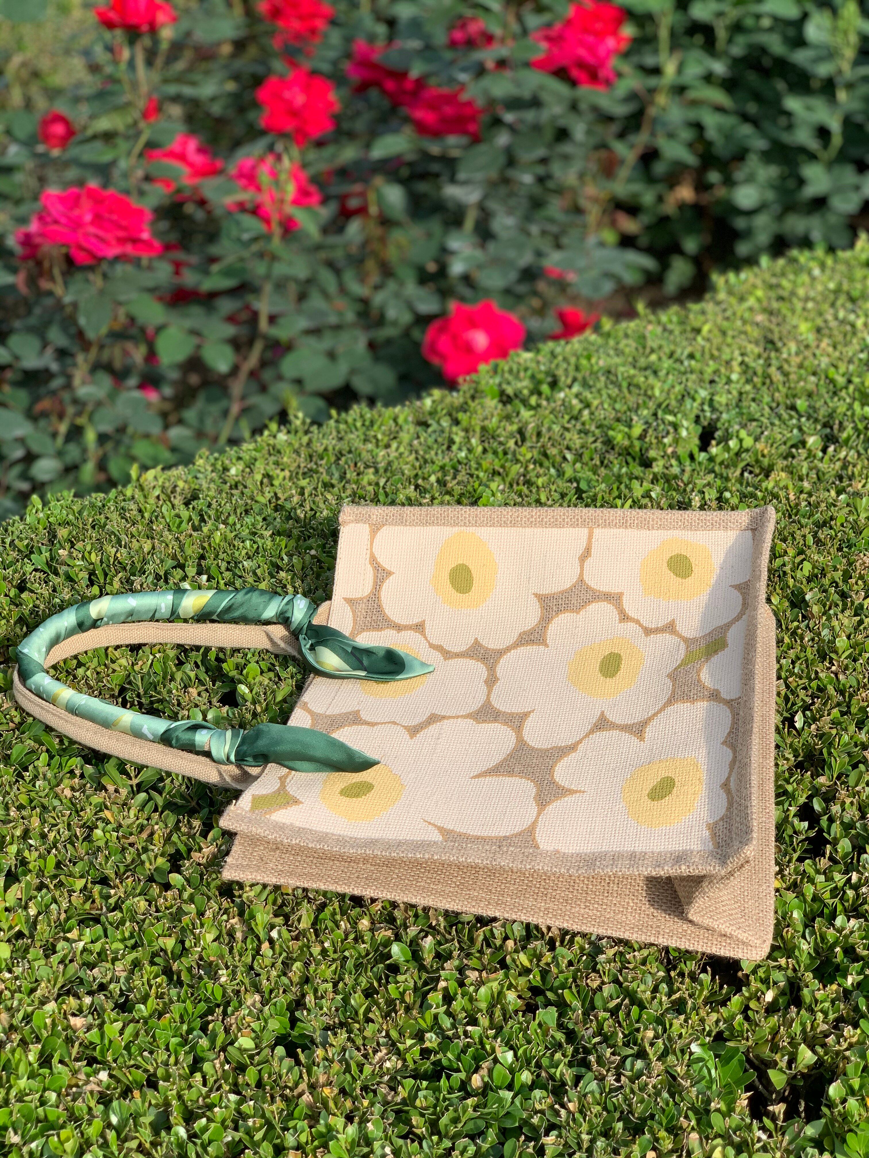 青苔2022新款麻布布包手提黄麻袋子diy手绘通用款女包