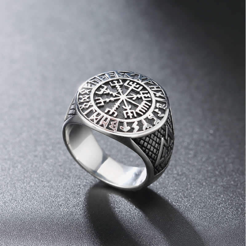 复古时尚维京人三角徽章标志戒指男士个性百搭戒指