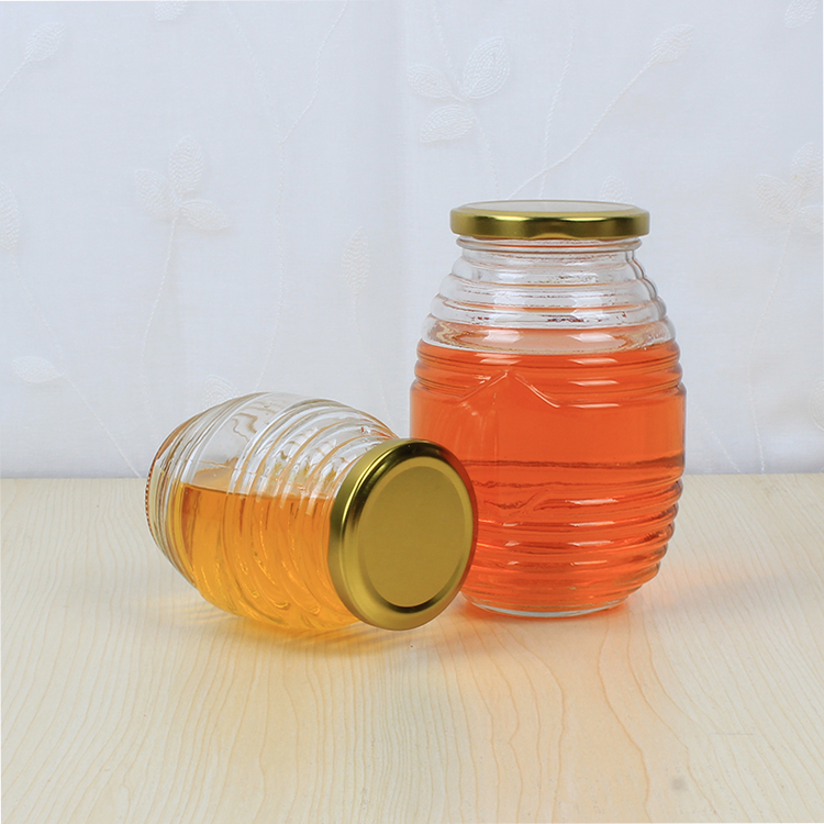 特价斤装螺纹蜂蜜玻璃瓶1000g蜂蜜瓶1斤装500蜂蜜玻璃瓶含高档盖