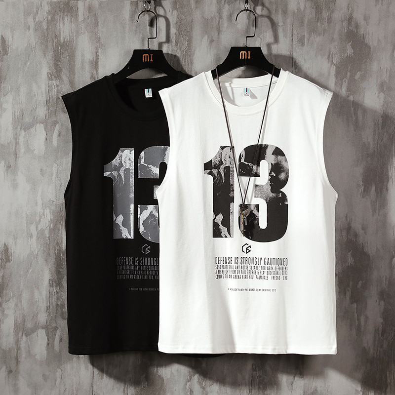 夏季无袖t恤男ins篮球背心外穿休闲马甲潮流潮牌运动坎肩马夹薄款