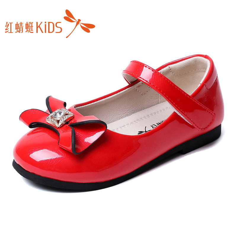 红蜻蜓童鞋女童皮鞋2019春秋新款可爱公主鞋韩版儿童单鞋休闲鞋