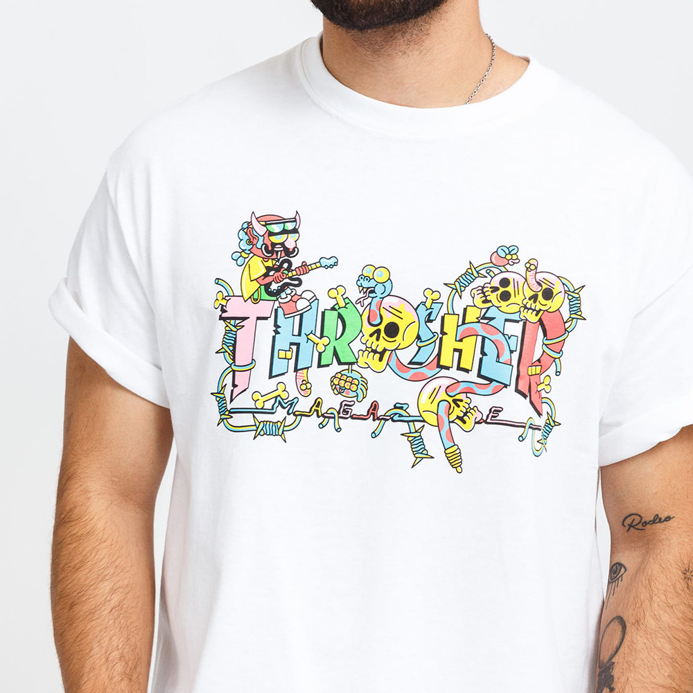 thrasherflamelogo火焰t恤短袖潮牌美式宽松情侣致敬山姆泰勒