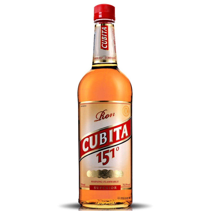 洋酒 古贝塔151朗姆酒 cubita151 高度烈酒 鸡尾酒调酒基酒 750ml