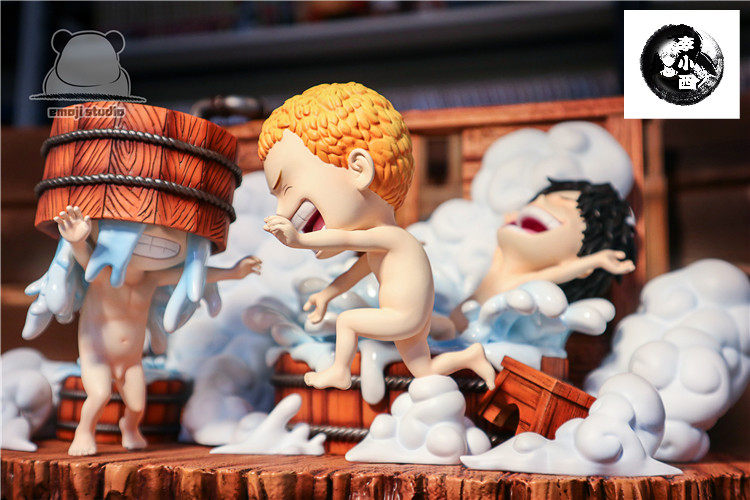 路飞三兄童年场景洗澡萨博艾斯澡堂李小西emoji海贼王手办专区
