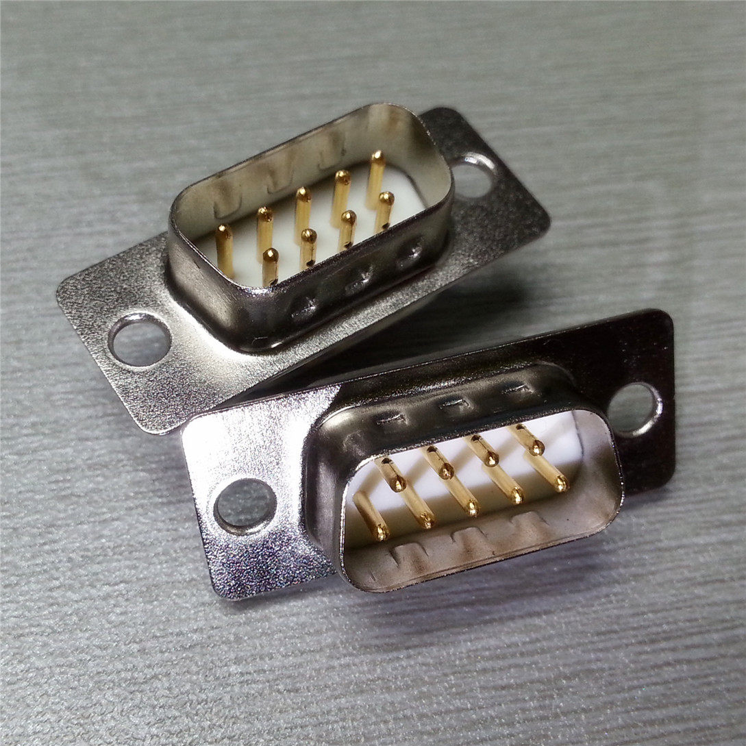 优联康40版镀金串口db9pin公头dsub9针焊连接器插头连接器