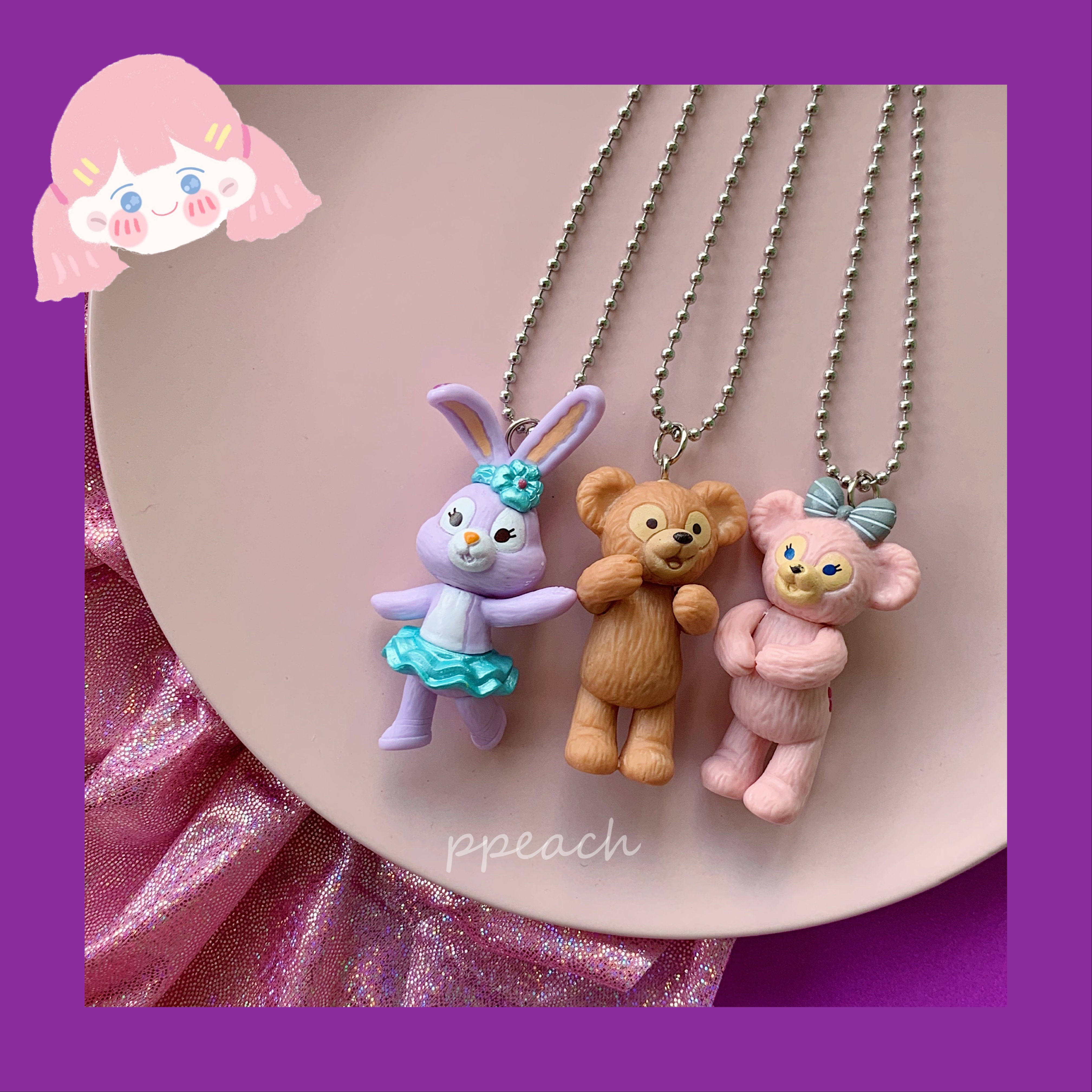 ppeach迪士尼史黛拉兔达菲熊雪莉卡通可爱项链